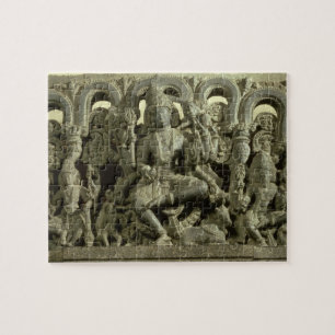 Puzzle Linteau dépeignant la trinité : Siva, Brahma et