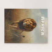 Puzzle Lion africain rétro Scénique (Horizontal)