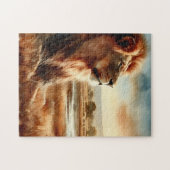 Puzzle Lion aquarelle sur la savane (Horizontal)