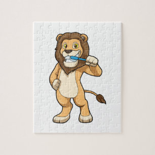 Puzzle Lion avec brosse à dents