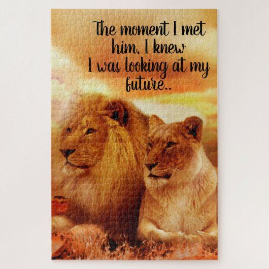 Puzzle Lion avec citation (Vertical)