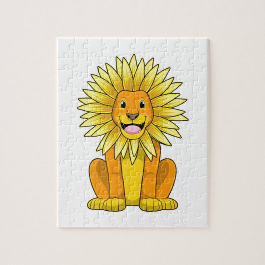 Puzzle Lion avec Fleur de tournesol (Vertical)