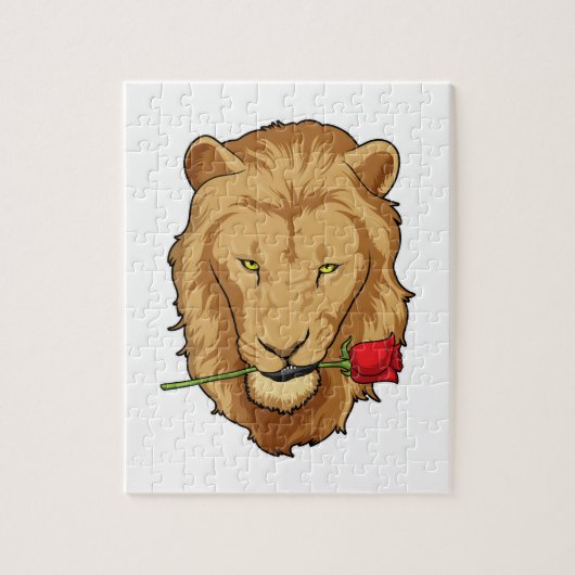 Puzzle Lion avec Rose (Vertical)
