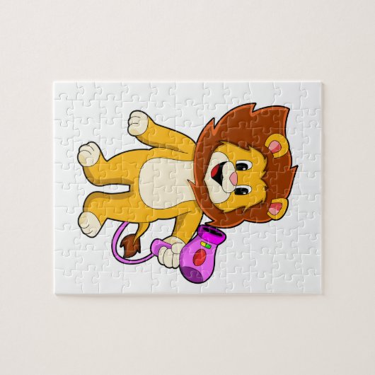 Puzzle Lion avec sèche-cheveux (Horizontal)