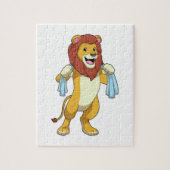 Puzzle Lion avec serviette pour douche (Vertical)