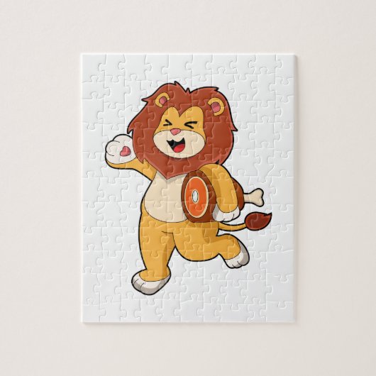 Puzzle Lion avec viande (Vertical)