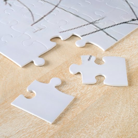 Puzzle Lion blanc majestueux en hiver Wonderland Design (Côté)