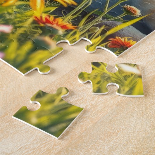 Puzzle Lion Cub au lever du soleil avec un papillon (Côté)