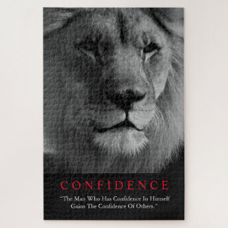 Puzzle Lion de confiance noir blanc inspiré