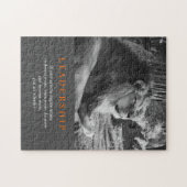 Puzzle Lion de leadership motivationnel tendance noir et  (Horizontal)