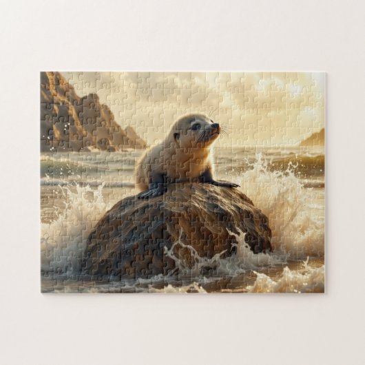 Puzzle Lion de mer au coucher du soleil (Horizontal)