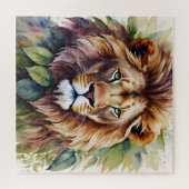Puzzle Lion Mane Portrait Aquarelle botanique (Horizontal)