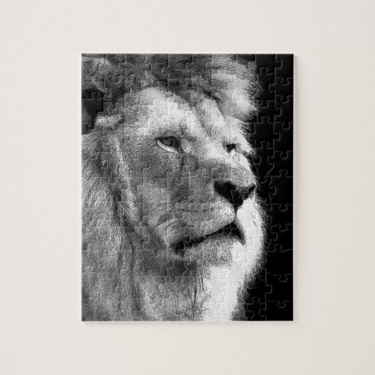 Puzzle Lion noir blanc (Vertical)