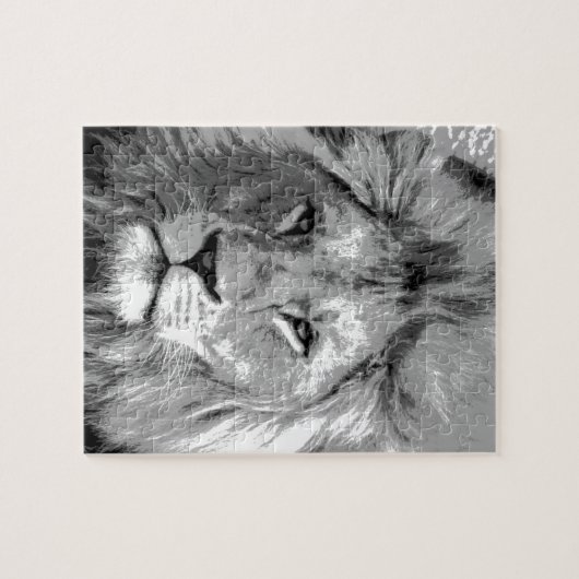 Puzzle Lion noir blanc (Horizontal)