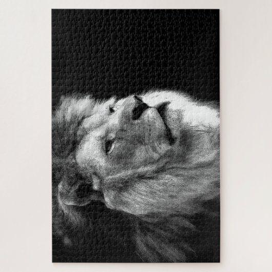 Puzzle Lion noir blanc (Vertical)