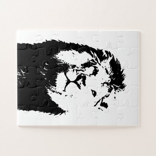 Puzzle Lion noir et blanc (Horizontal)