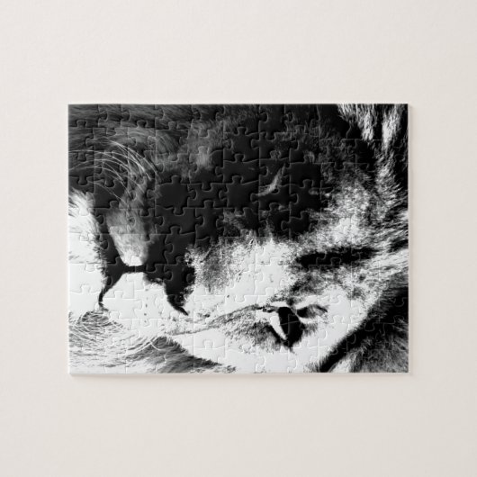 Puzzle Lion noir et blanc (Horizontal)