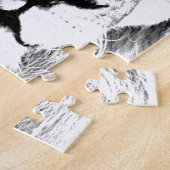 Puzzle Lion noir et blanc (Côté)