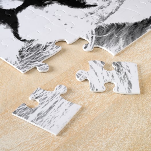 Puzzle Lion noir et blanc (Côté)