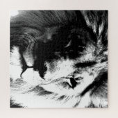 Puzzle Lion noir et blanc (Horizontal)