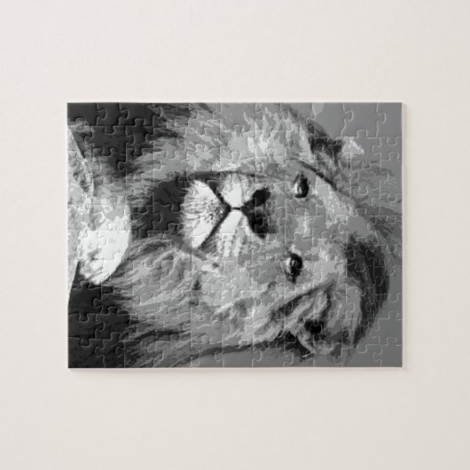 Puzzle Lion noir et blanc (Horizontal)