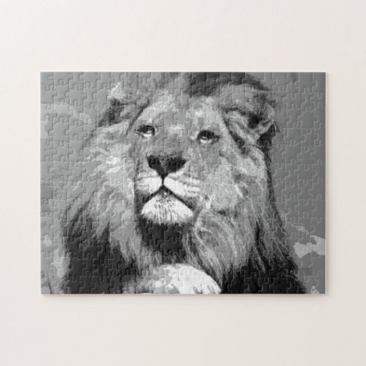 Puzzle Lion noir et blanc (Horizontal)