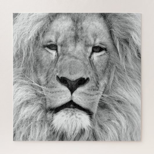 Puzzle Lion noir et blanc - Animaux (Vertical)