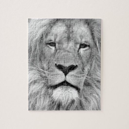 Puzzle Lion noir et blanc - Animaux (Vertical)