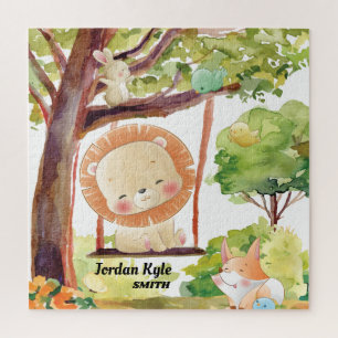 Puzzle Lion, Renard, Lapin et Oiseaux Brut Nature