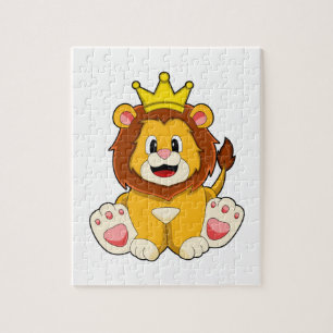 Puzzle Lion roi avec couronne