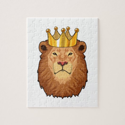 Puzzle Lion roi avec couronne (Vertical)