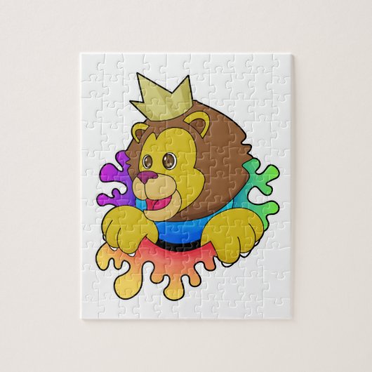 Puzzle Lion roi avec couronne (Vertical)