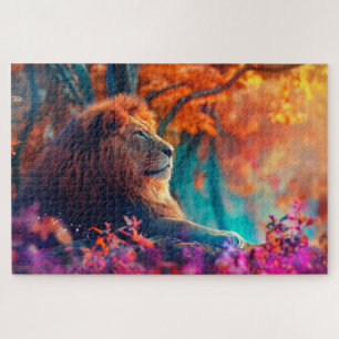 Puzzle Lion Royal dans la conception de la Forêt Enchanté