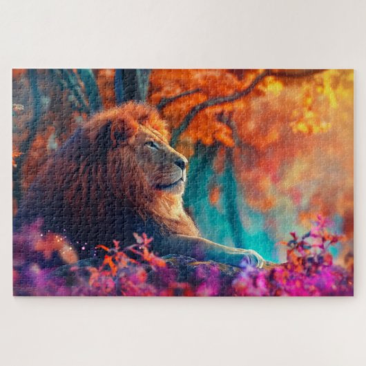 Puzzle Lion Royal dans la conception de la Forêt Enchanté (Horizontal)