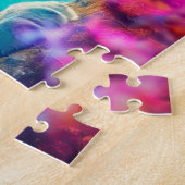 Puzzle Lion royal dans la conception forestière enchantée (Côté)