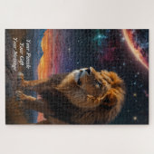 Puzzle Lion sous un ciel étoilé (Horizontal)