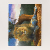 PUZZLE LION SUR LE TRAVAIL (Vertical)