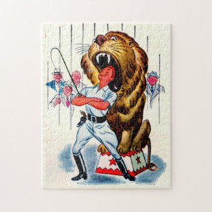 Puzzle Lion tamer et lion des années 1940