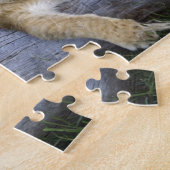 Puzzle Lionceaux sur une bûche (Côté)