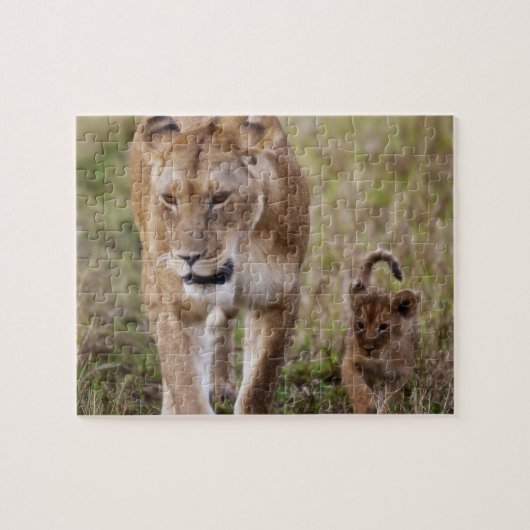 Puzzle Lionne avec son petit (Horizontal)