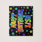 Puzzle "LISA" Prénom, Amusant "HEUREUX ANNIVERSAIRE" (Vertical)