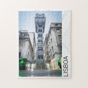 Puzzle Lisbonne au Portugal avec souvenir d'ascenseur rét