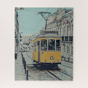 Puzzle Lisbonne cadeau Portugal, vue typique avec chariot