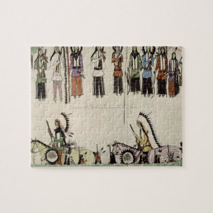 Puzzle "Lissant la danse d'endroit" (encre sur le papier)