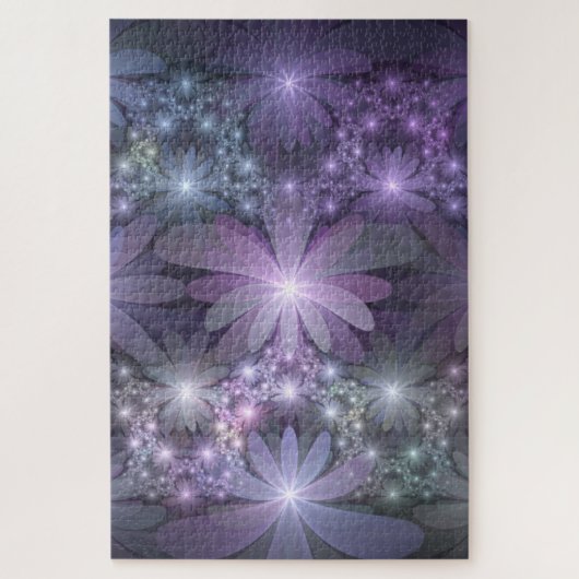 Puzzle Lit de fleurs Art Fractal Abstrait tendance brilla (Vertical)