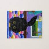 Puzzle Lit drôle Creationarts de souris de chat noir (Horizontal)