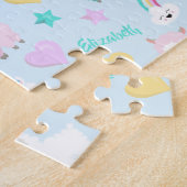Puzzle Little Girl Cute Llamacorn Pastel Motif (Côté)