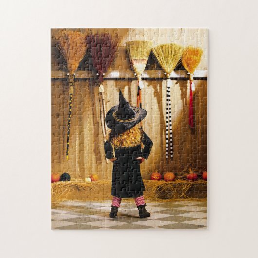 Puzzle Little Witch Choosing A Broom (Vertical)