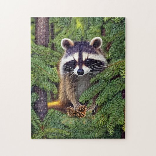 Puzzle Little Woodland Wilderness Raccoon (Vertical)