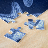 Puzzle littoral chic plage rustique nautique bleu étoile (Côté)